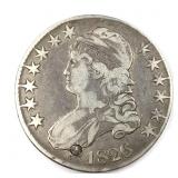 1826 Bust Silver Half Dollar Holed & Repaired