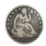 1855 O Seated Liberty Silver Half Dollar
