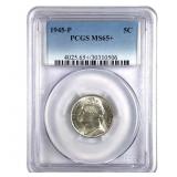 1945 P Silver Jefferson War Nickel Graded