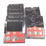 10 US Proof Sets 1973 - 1982