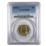 1944 D Silver Jefferson War Nickel Graded