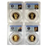 4 Slabbed Graded Presidential Dollars Proofs 2010