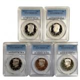 5 Slabbed Graded Kennedy Half Proofs 2000s