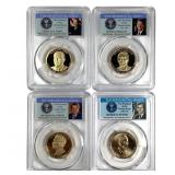 4 Slabbed Graded Presidential Proof Dollars