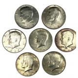 7 40% Silver Kennedy Half Dollars