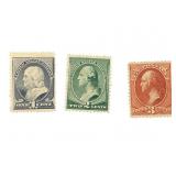 1887 US Stamps 3 Scott # 212-214 New Hinged
