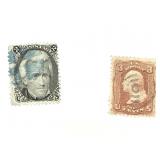 2 US Stamps Scott # 93 & 94 Used
