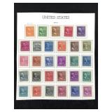 29 US Stamps Presidential Set 1938 / 54 New NH