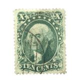 US Stamp Scott # 32 T2 Light Hinged Used