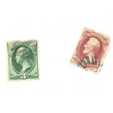 2 US Stamps 1870 Scott # 147 & 148 Used