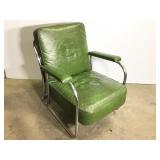 Vintage Lounge Chair w/ Green Leather