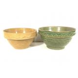 Vtg Stoneware Bowls w Yellowware