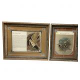 2 Basil Ede Bird Litho Prints in Barn Wood Frames