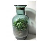 Large Glass Terarium w/Faux Plants