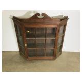 Antique Wall Mount Curio Display Cabinet