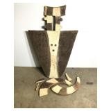 West African Wooden Plank Mask Damaged