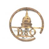 Cast Iron B&O Railroad Locomotive Plate Emblem