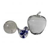 3 Art Glass Paperweight
