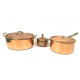 Old Dutch Solid Copper Pots & Pans