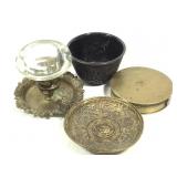 Brass Engraved Pocket Compass & Chamber Stick+