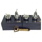 2 Kirk Pewter Salt & Pepper Sets & Zodiac Bottle