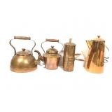 4 Pc Portuguese Copper Tea Pots & More