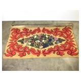 Vintage Hand Hooked Rug on Burlap