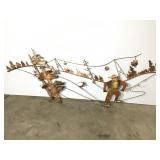Metal Wire Wall Hanging Sculpture Ski Themed