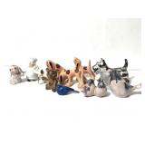 12 Miniature Ceramic Animal Figurines Japan