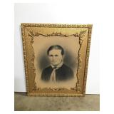 Antique Portrait in Ornate Molded Gilt Frame