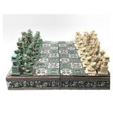 Mayan Themed Crushed Stone & Resin Chess Set