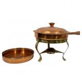 Vintage Copper Fondue Pan & Burner