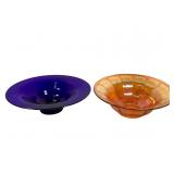 Cobalt Blue & Carnival Glass Bowls