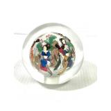 Vintage Chinese Backpainted Glass Paperweight