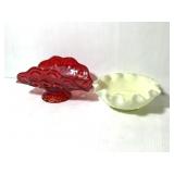 Fenton Ruffled Custard & Amberina Moon & Stars