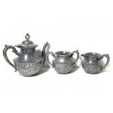 Essex Silver Co. Quadruple Plate Tea Set