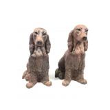 Pr Resin Springer Spaniel Dog Figurines 13 1/2" H