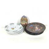 Decorative Indian Items w Wood Egg & Saucers