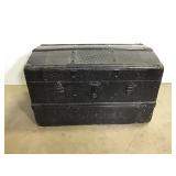 Antique Victorian Humpback Black Trunk