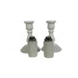 4pcs Hobnail Milk Glass Candle Holders & Shakers