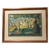 Framed Seurat Pointillist Print