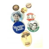 Vtg Political & Advertising Pins Carter Reagan +