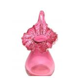 Vtg Fenton Cranberry Jack-In-The-Pulpit Vase