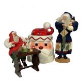 Vtg Christmas Decor - Santa Cookie Jar +