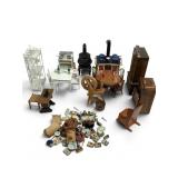 18+ Dollhouse Furniture & Box of Kitchenware+