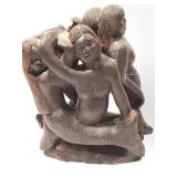 Solid Wood Hand Carved Mermaid Sculpture