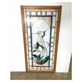 Framed Stained Glass Hanging Panel 23" x 48"
