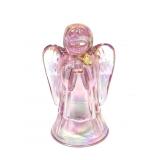 Fenton Pink Iridescent Angel w Gold Butterfly