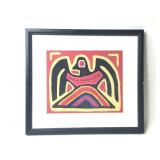Framed Mola Textile Art