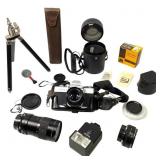 Vtg Minolta SRTSC-II Camera Lenses Bag+